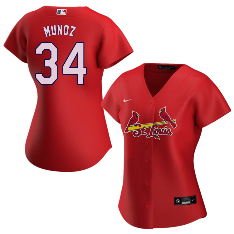 Nike Women #34 Yairo Munoz St.Louis Cardinals Baseball Jerseys Sale-Red